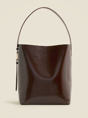 NWT J.Crew Edie bucket bag in Black Italian leather